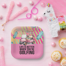 Golf Rosa Themat for Woman Golfer Party
