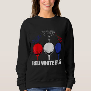 Golf Rött vitt blått USA flagga Patriotic 4 juli T Shirt