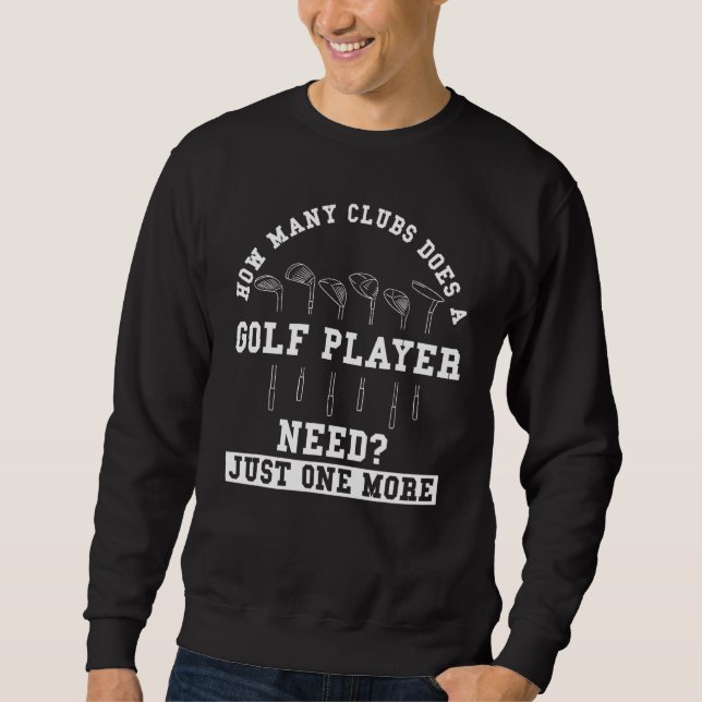 Golf säger hur många Klubbar en Golf Player är Lång Ärmad Tröja (Framsida)