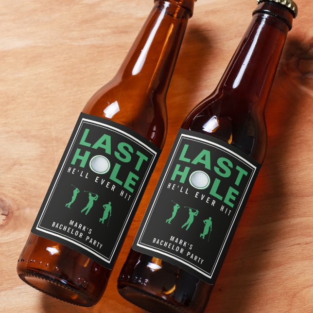 Golf Sällhetsbachelorfest Sista hål han någonsin k Ölflaska Etikett (Skapare uppladdad)