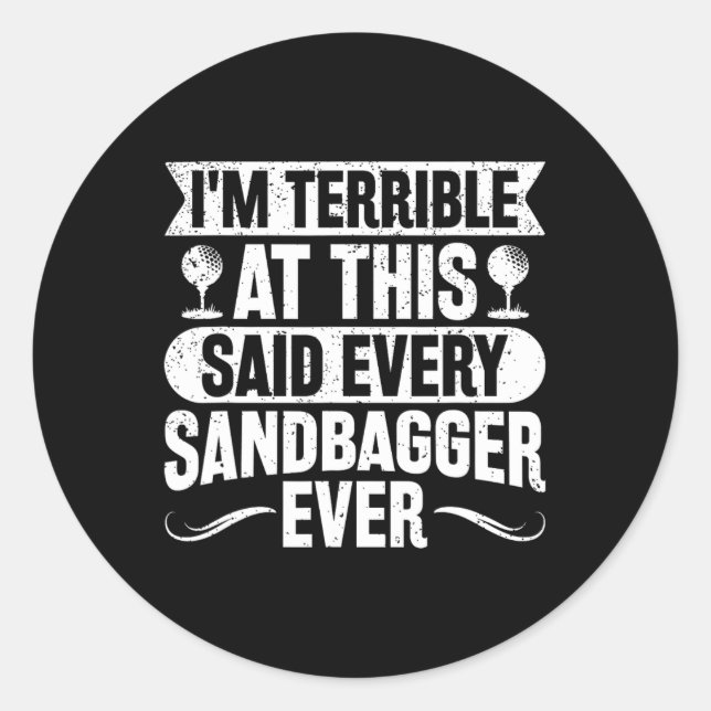 Golf Sandbagger  Runt Klistermärke (Framsida)