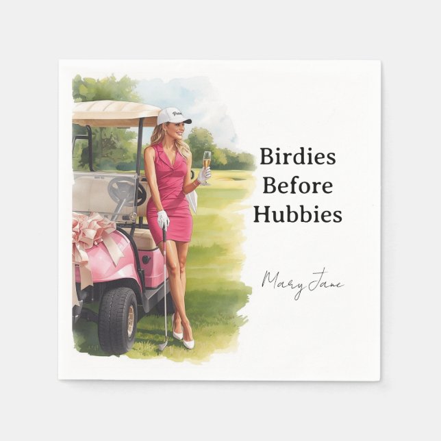 Golf Sängkammarbrud Par-Tee-fest Pappersservett (Framsidan)