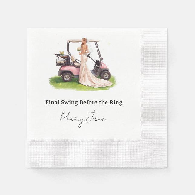 Golf Sängkammarbrud Par-Tee-fest Pappersservett (Framsidan)