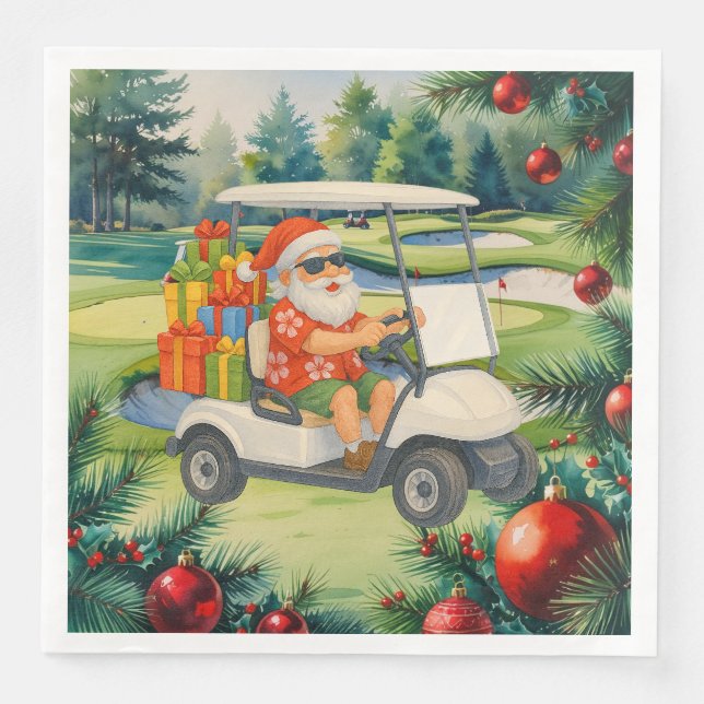 Golf Santa Claus is golfing Christmas in July  Pappersservett (Framsida)