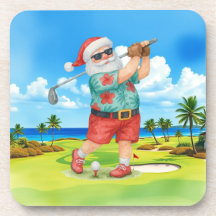 Golf Santa Golfing för julsommaren