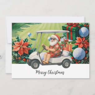 Golf Santa-golfvagn på julfarten Julkort