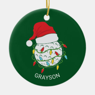Golf Santa Hat-jul Julgransprydnad Keramik