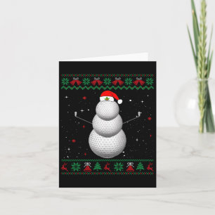Golf Santa Snögubbe Boll Ugly jul Golfer Golf Kort