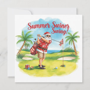 Golf Santa-sommartid Julkort