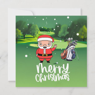 Golf Santa spelar Golf på juldagen