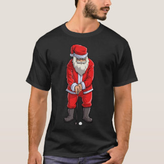 Golf Santa T Shirt Golfer jul Klubb Hat Boll