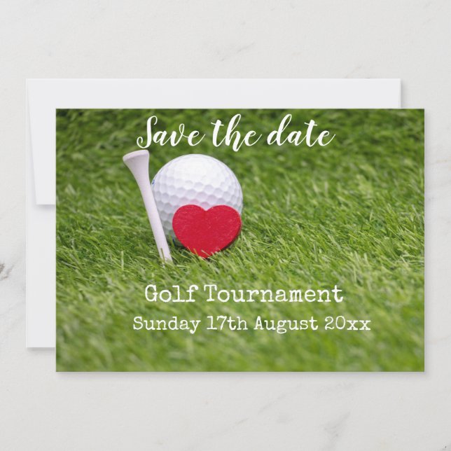 Golf Save date for golf tournament bröllop Spara Datumet (Framsida)