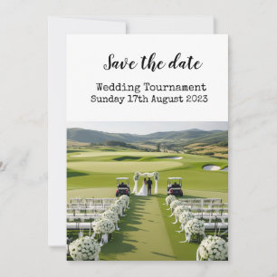 Golf Save date Golf Bröllop Inbjudningar