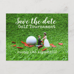 Golf Save date Golf Tournament Bröllop Meddelande Vykort