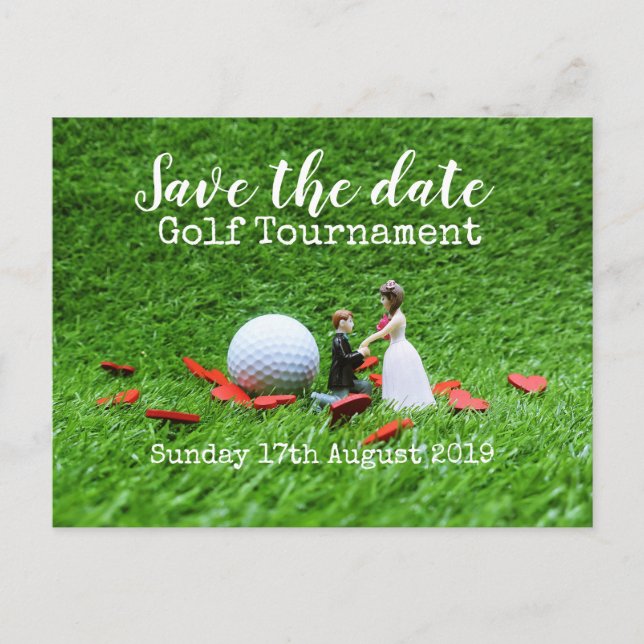 Golf Save date Golf Tournament Bröllop Meddelande Vykort (Framsida)