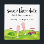 Golf Save date Golf Tournament golfer Bröllop Magnet<br><div class="desc">Golf Rädda Golf Tournament golfer Golfers, markera dina kalendrar! Golfturneringen är precis runt hörnet. Förbered dig på att lossa och visa dina kunskaper på grönten. Det här är en händelse du inte vill missa! Gåvor till tränare, lärare, lärare, vänner, mamma, pappa, flickvän/pojkvän, medarbetare, värdinna, granne, honom/henne, par, mor- och farföräldrar,...</div>