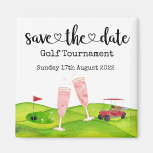 Golf Save date Golf Tournament golfer Bröllop Magnet