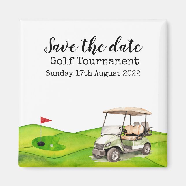 Golf Save date Golf Tournament golfer Magnet (Framsidan)