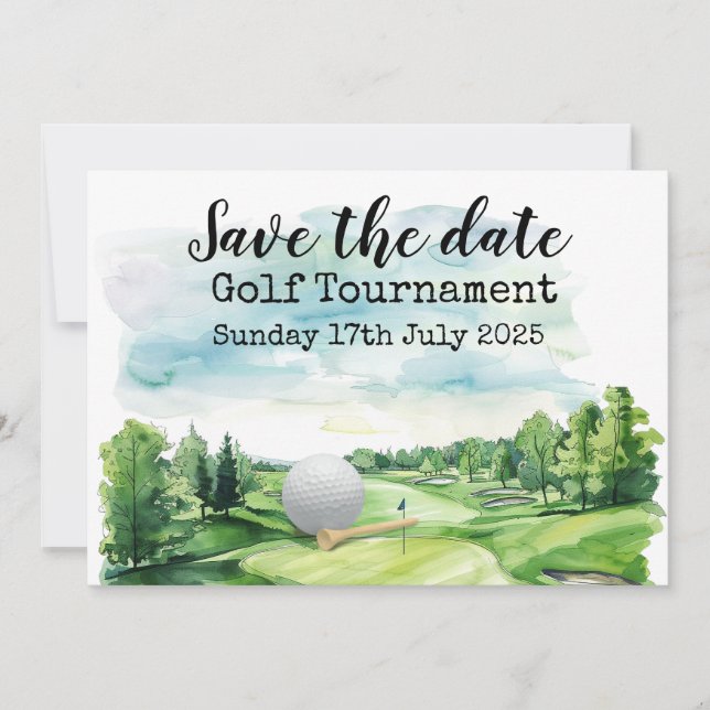 Golf Save date Golf Tournament Inbjudningar (Framsida)