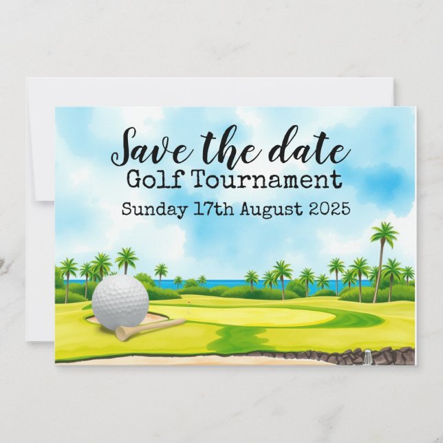 Golf Save date Golf Tournament Inbjudningar (Framsida)