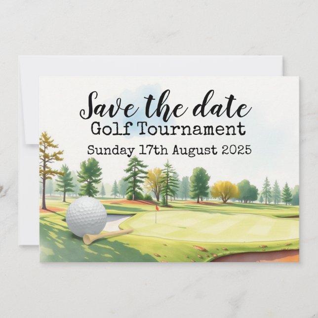 Golf Save date Golf Tournament Inbjudningar (Framsida)