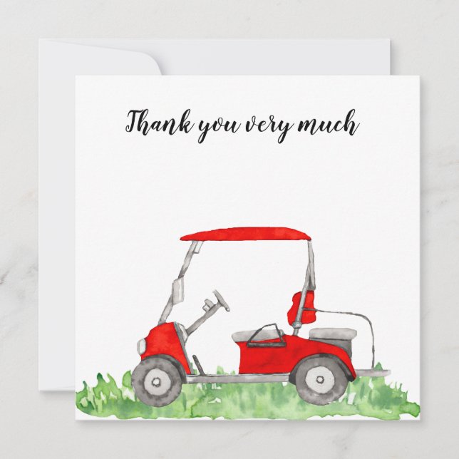 Golf Save date Golf Tournament med golfvagn Tack Kort (Framsida)