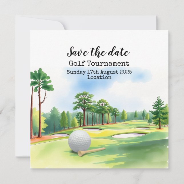Golf Save date Golf Tournament Meddelande (Framsida)