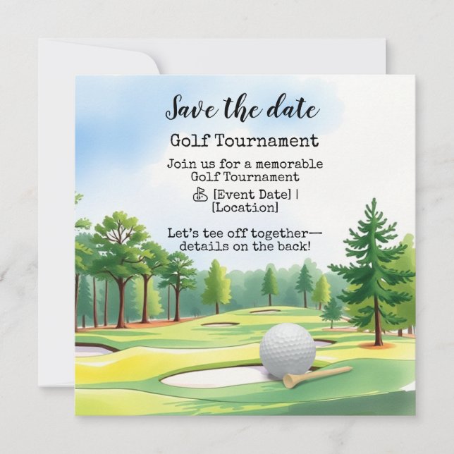 Golf Save date Golf Tournament Meddelande (Framsida)