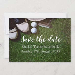 Golf Save date Golf Tournament on grönt Inbjudningar