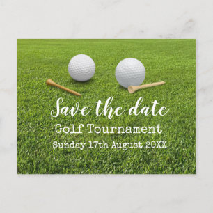 Golf Save date Golf Tournament on grönt Meddelande Vykort