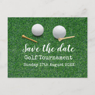 Golf Save date Golf Tournament on grönt Meddelande Vykort