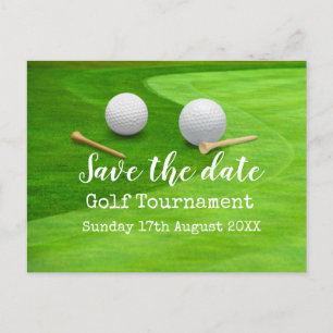 Golf Save date Golf Tournament on grönt Meddelande Vykort