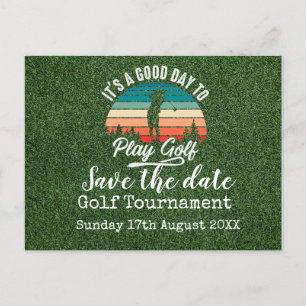 Golf Save date Golf Tournament on grönt Meddelande Vykort