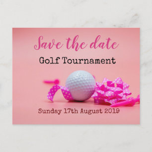 Golf Save date Golf Tournament on rosa Meddelande Vykort