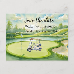 Golf Save date Golf Tournament with golf view Meddelande Vykort