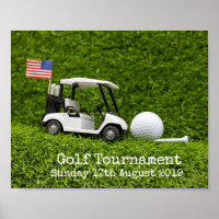 Golf Save date Golf Tournament with U.S.A.flagga
