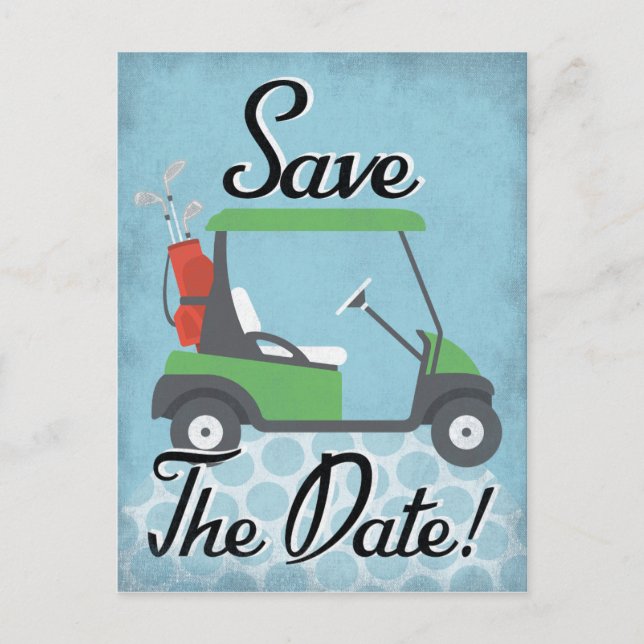 Golf Save Date - Golfing Event Golf Party Meddelande Vykort (Framsida)
