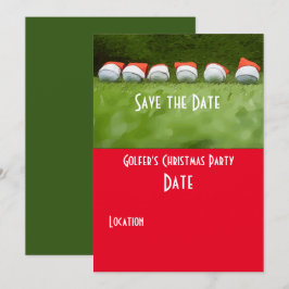 Golf Save Date jul Party Golf boll Santa Inbjudningar
