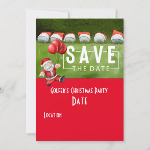 Golf Save Date jul Party Golf boll Santa Inbjudningar