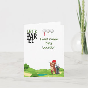 Golf Save Date Låt oss Par Tee med Sloth roligt Inbjudan