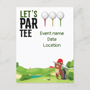 Golf Save Date Låt oss Par Tee med Sloth roligt Vykort