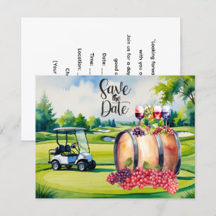 Golf Save Date med golf bollar på grönt gräs Inbjudningar
