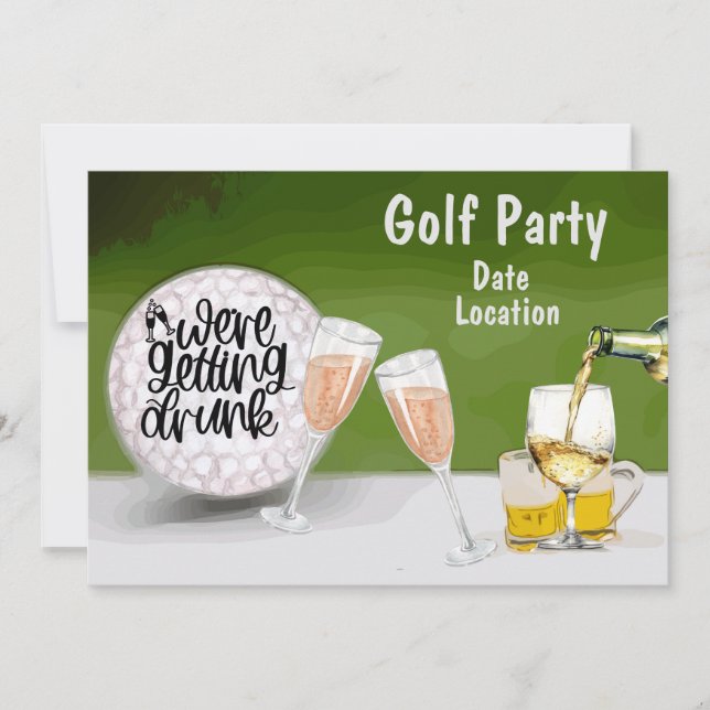 Golf Save datum för Bachelorette Party Inbjudningar (Framsida)
