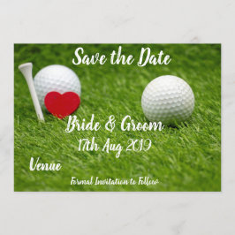 Golf Save the date for bröllop with kärlek and bol Inbjudningar
