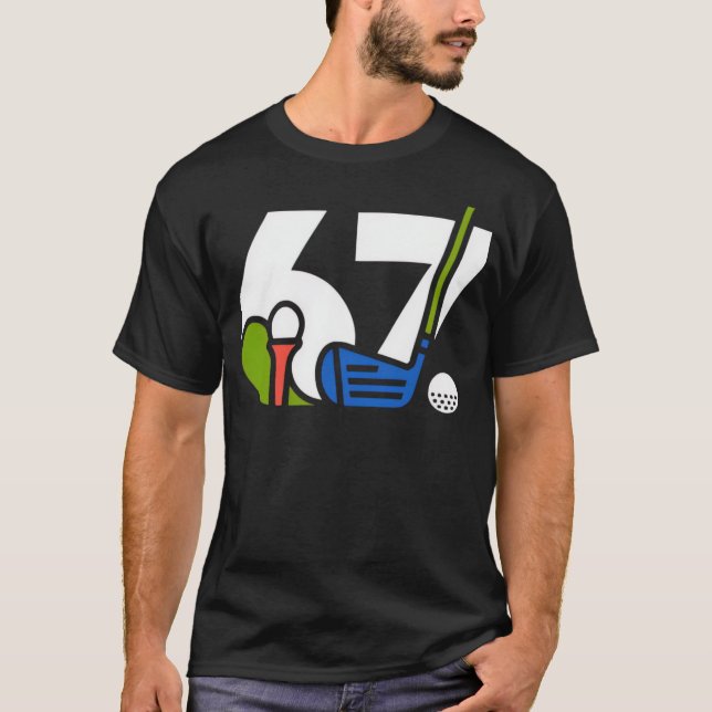 Golf Score 67 Graphic  T Shirt (Framsida)
