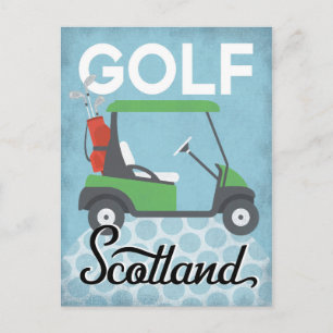 Golf Scotland - Retro Vintage resor Vykort