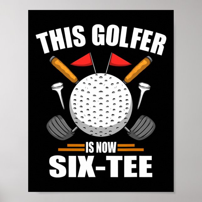 Golf Shirts För manar 60 år gammal Golfer Poster (Framsidan)