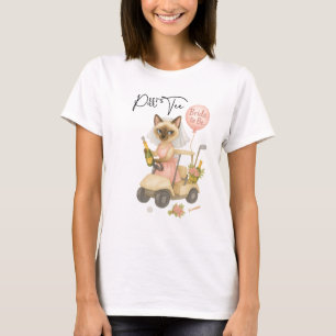 Golf Siamese Cat Golfer Celebrating T Shirt