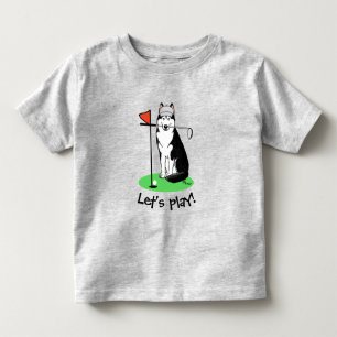 Golf Siberian husky (svart) Hund Spela Cute Funny T Shirt