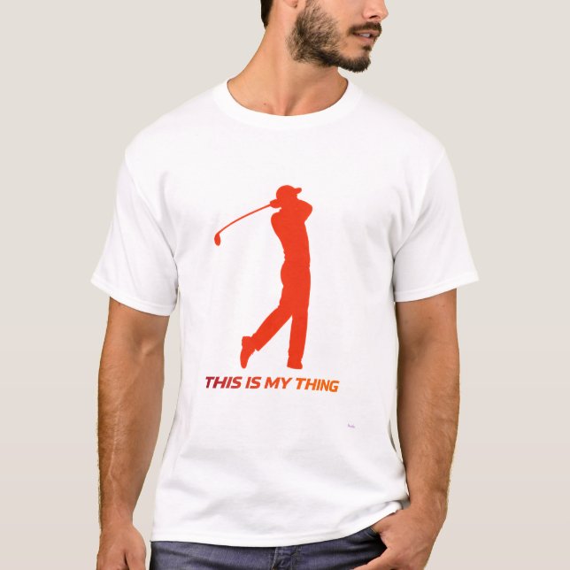 Golf Silhouette Action Lifestyle Design T Shirt (Framsida)